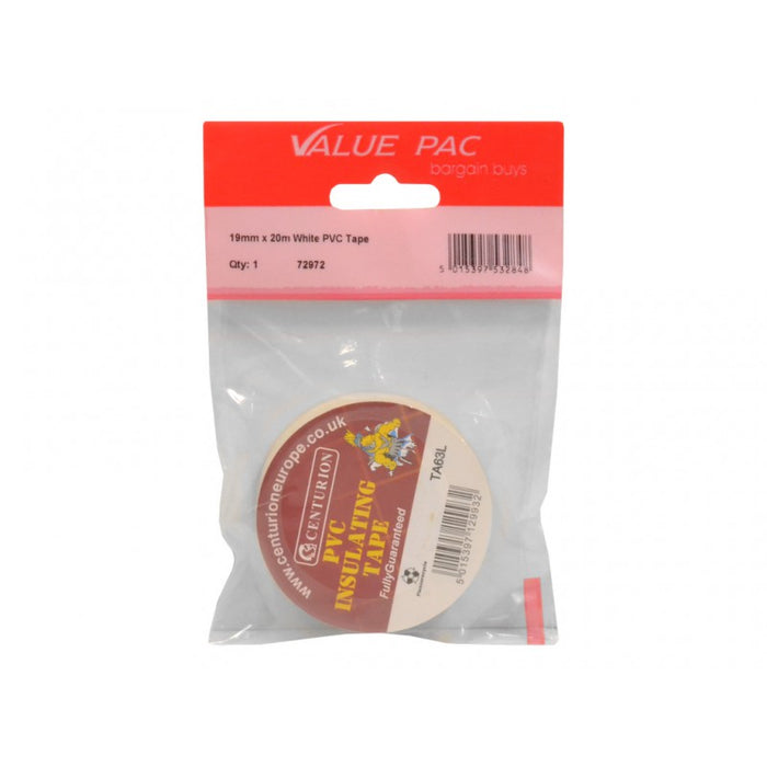 19mm x 20m White PVC Tape