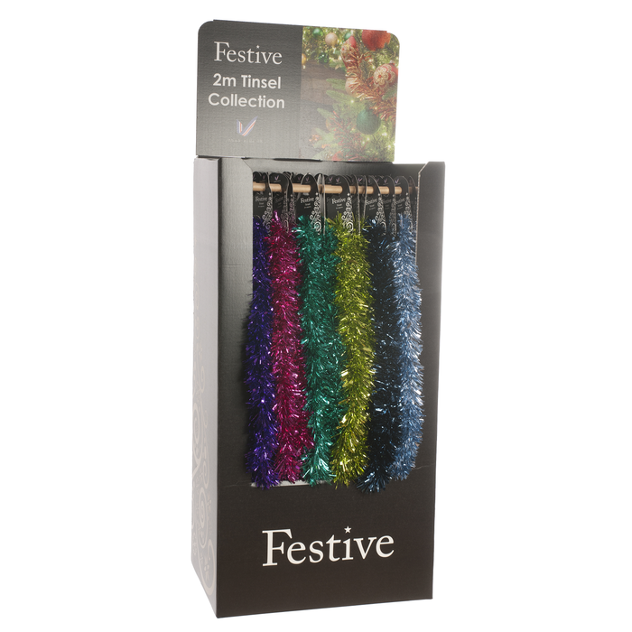 200cm x 7.5cm 6 Asstd Tinsel