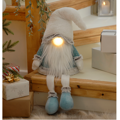 74cm BO Lit Blue & White Dangly Legs Gonk