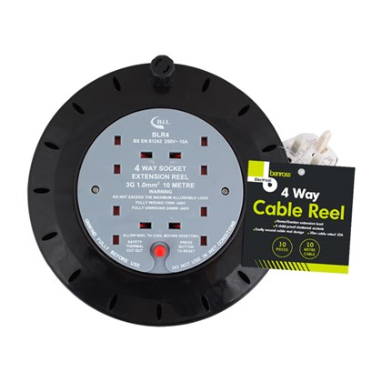 4 Way 10M Cable Reel