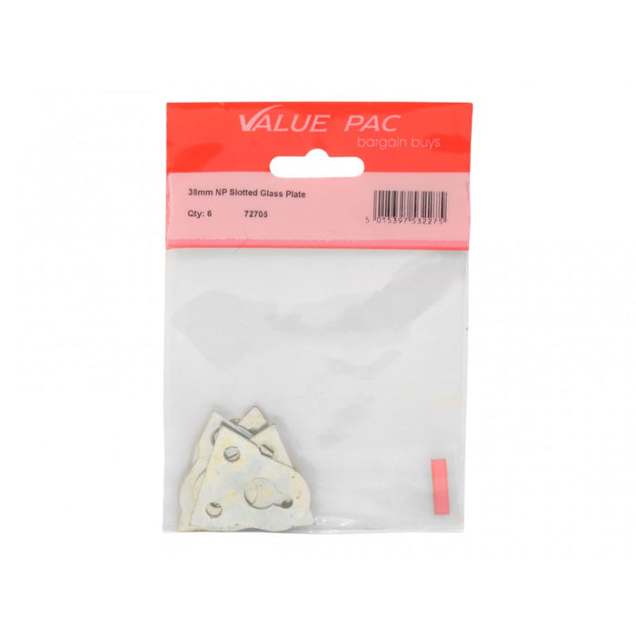 38mm NP Slotted Glass Plate 6pk