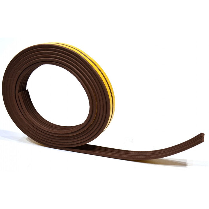 5m Brown 'P' Profile Longlife Foam Draught Excluders