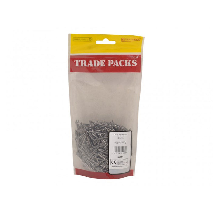 Oval Wire Nails - Steel - 25mm (500g)