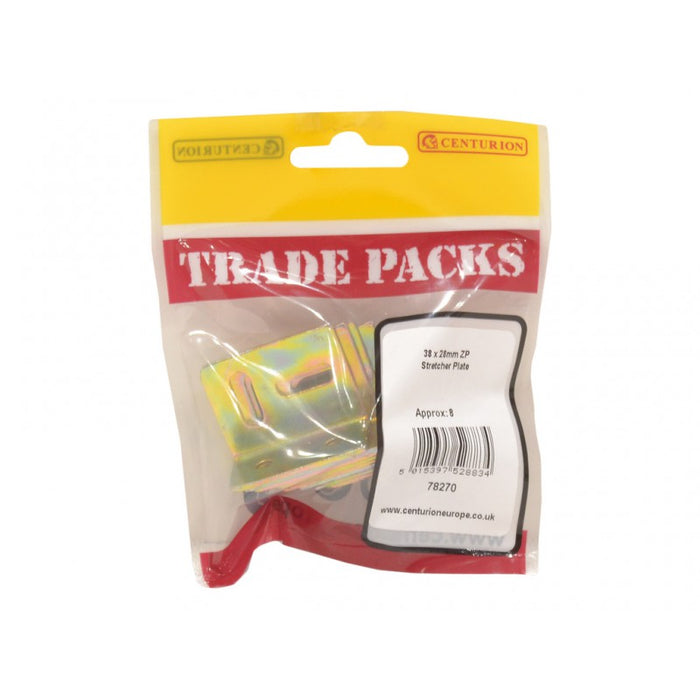 Stretcher Plate - ZP - 38mm x 28mm (8 PK)