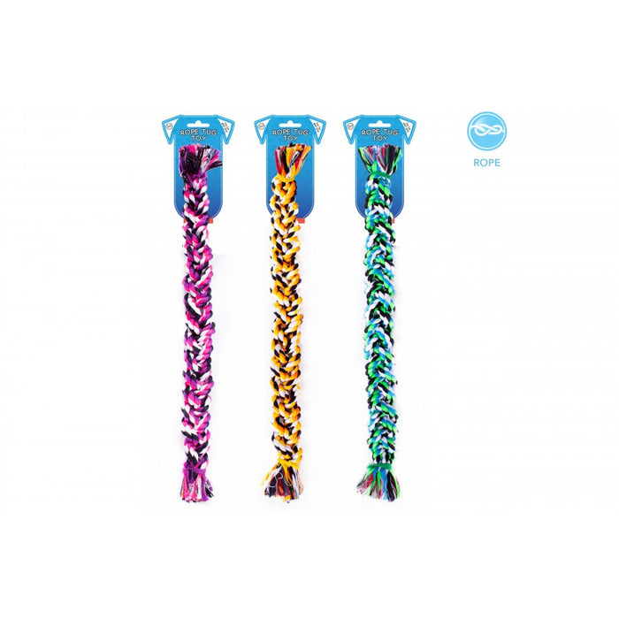 Braided Rope Tug Dog Toy 3 Asst Cols