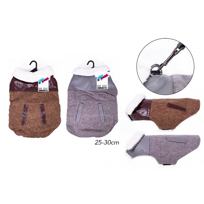 Small Dog Coat With Collar 2 Asst