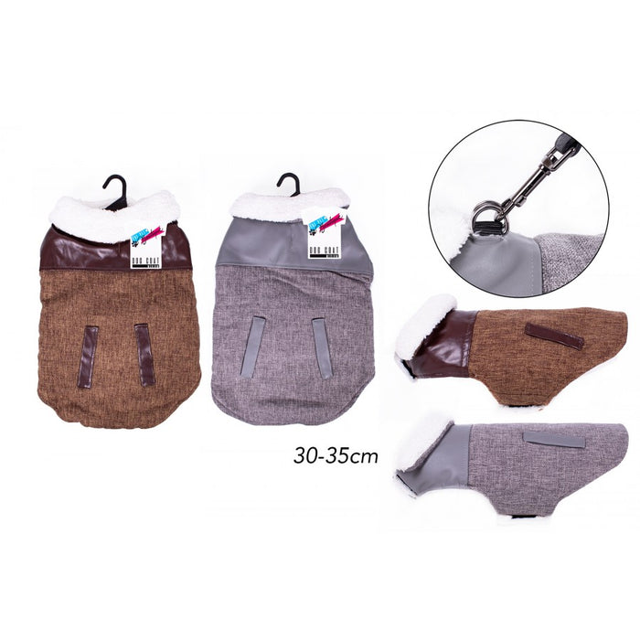 Medium Dog Coat With Collar 2 Asst
