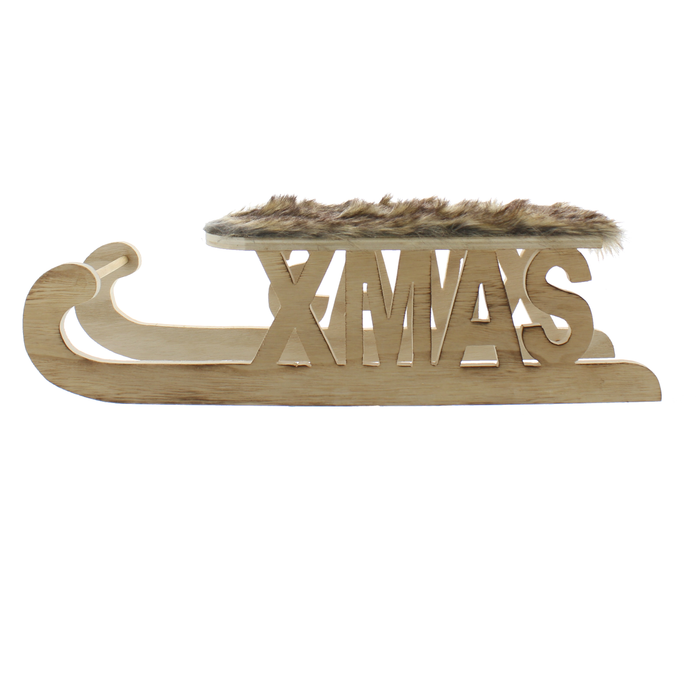40cm Natural Christmas Santa Sleigh