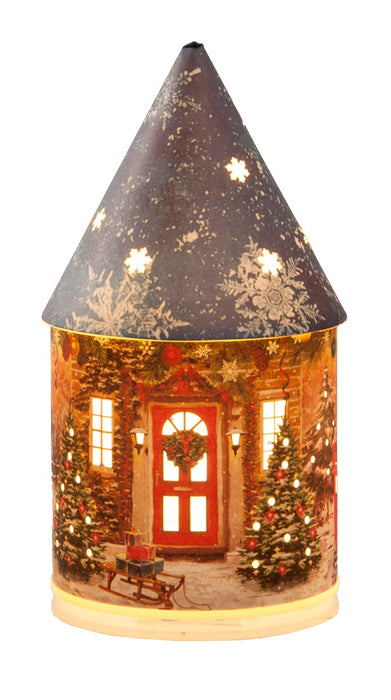 21cm BO Lit Paper Christmas Houses
