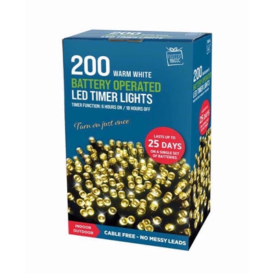 200 Battery Operated LED Timer Lights
