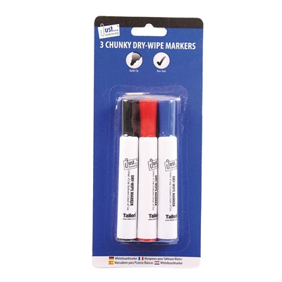 3 Chunky Dry-Wipe Board Markers