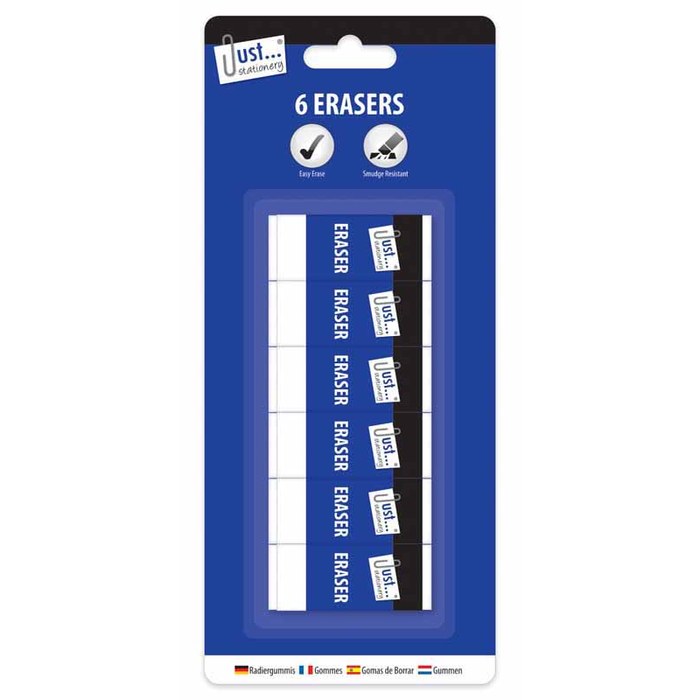 6 White Erasers