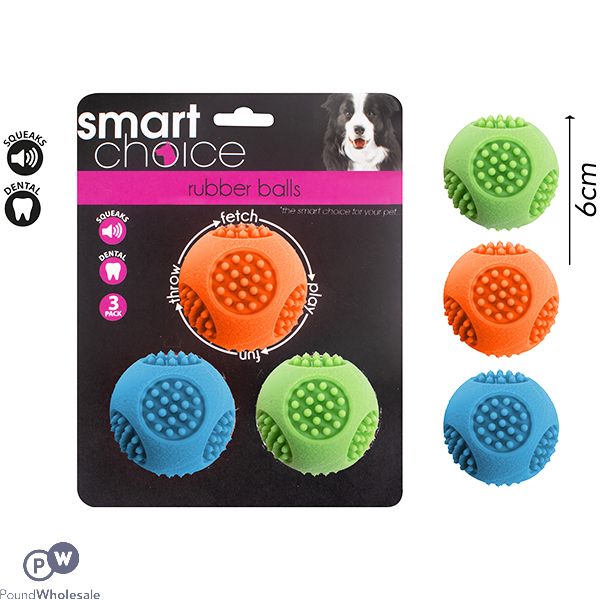 Squeaky Rubber Balls 3 Pack