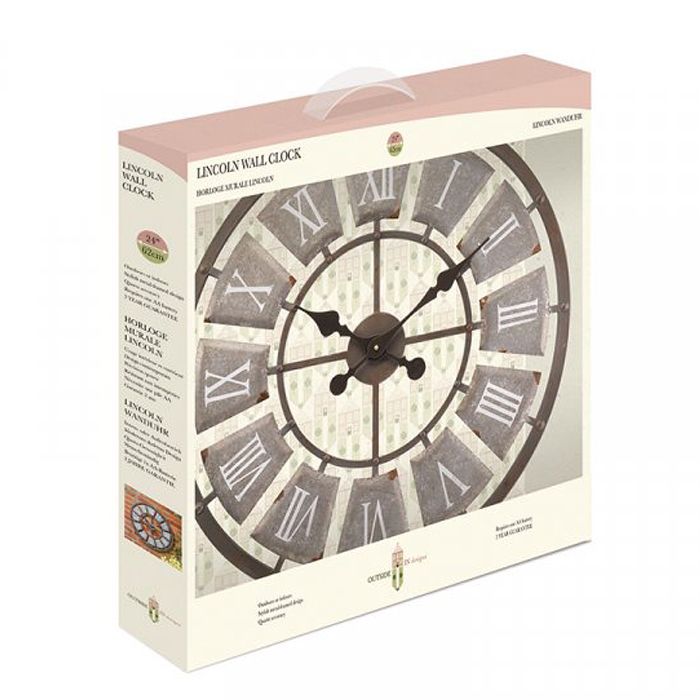 Grey Lincoln Wall Clock 62cm