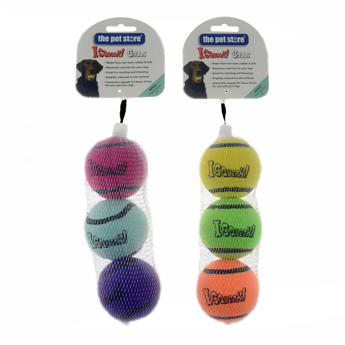 Tennis Balls With Squeak 3pk