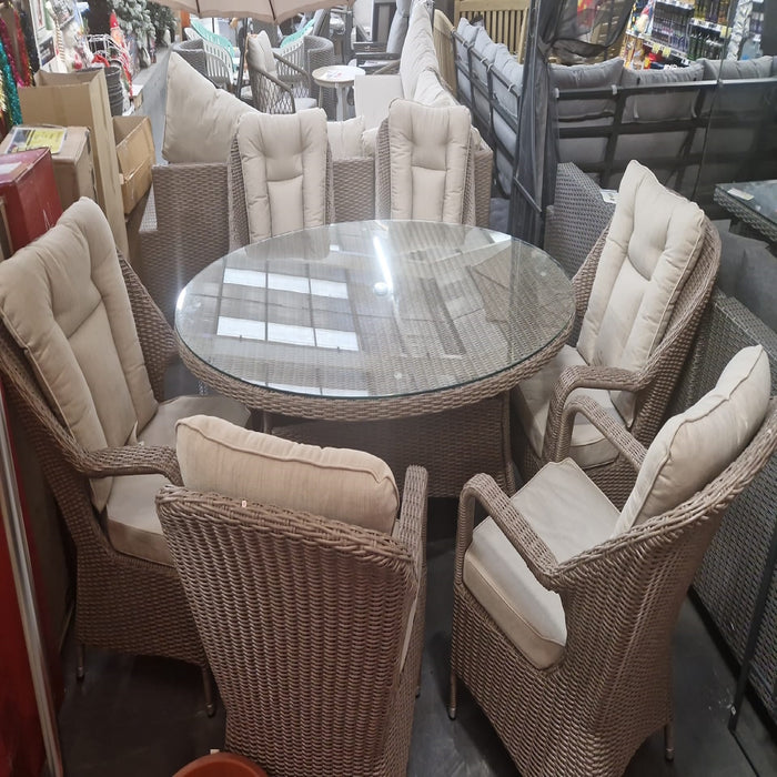 6 Seat Garden Furniture Set Oval Table