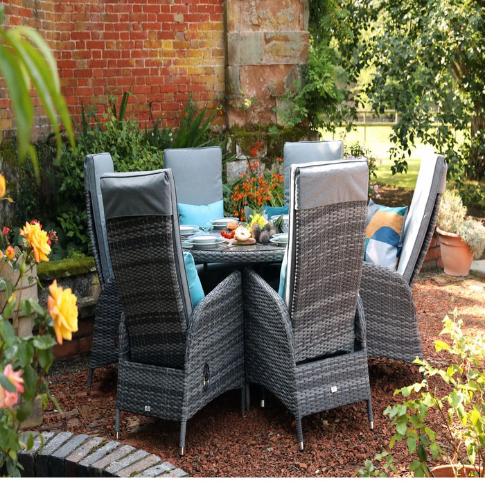 Tivoli 6 Seat Round Reclining Dining Set