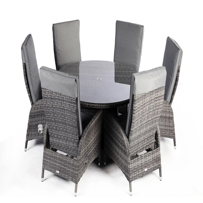 Tivoli 6 Seat Round Reclining Dining Set