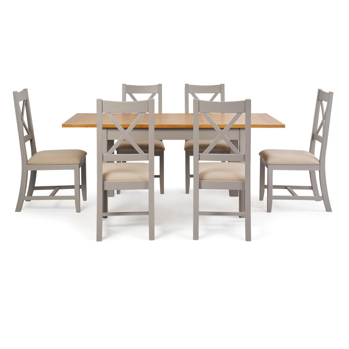 Canterbury 6 Seat 140/180x90cm Butterfly Extension Rectangular Dining Set
