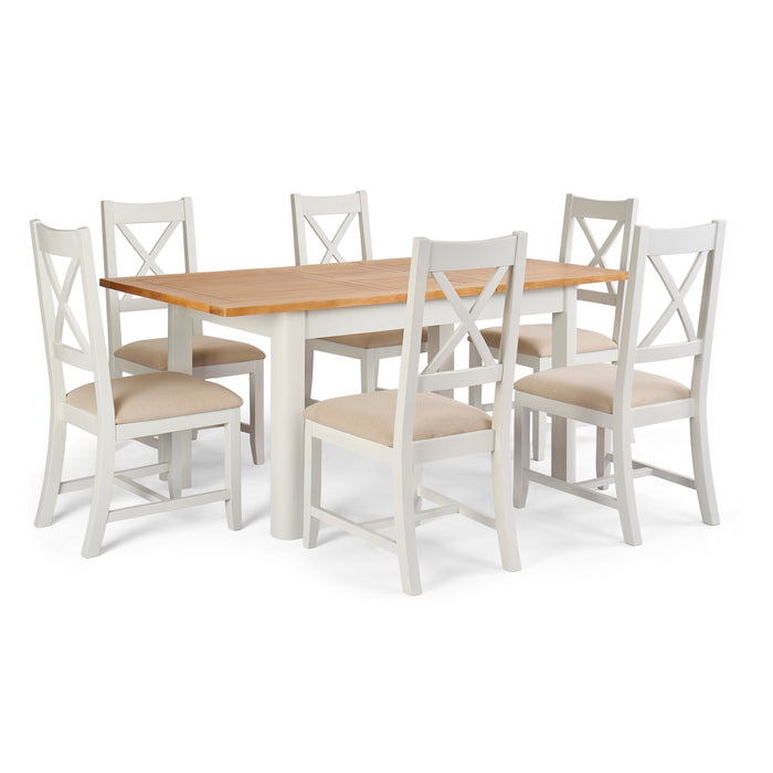 Canterbury 6 Seat 140/180x90cm Butterfly Extension Rectangular Dining Set
