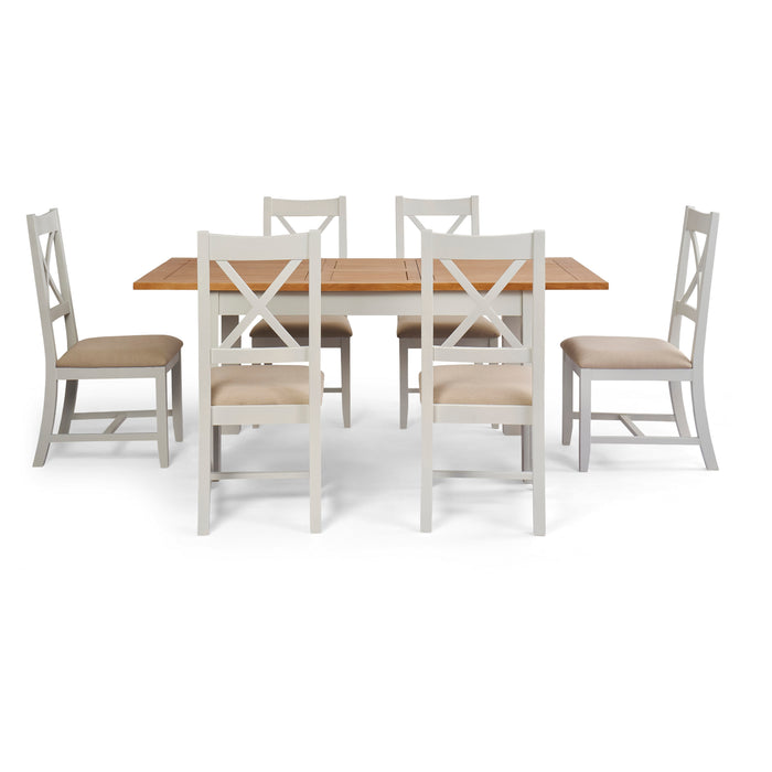 Canterbury 6 Seat 140/180x90cm Butterfly Extension Rectangular Dining Set