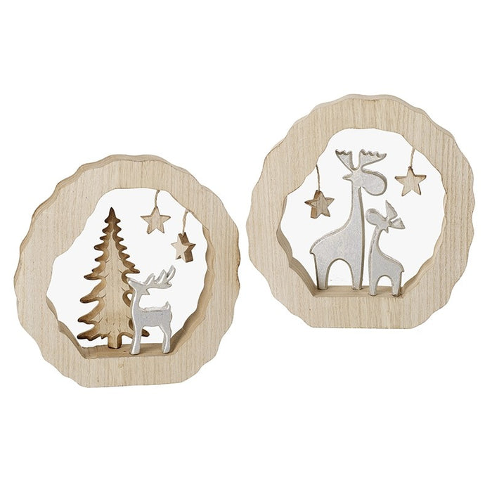 Cut Out Wooden & Metal Deer Decs