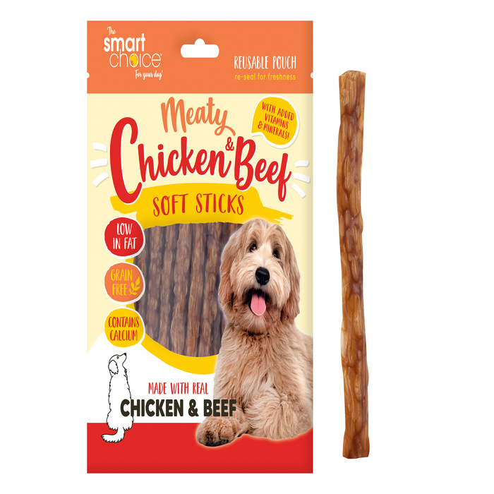 Soft Chicken & Beef Sticks Dog Treats 30pk