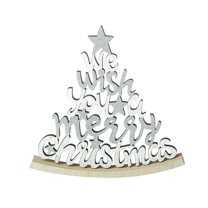 Merry Christmas Rocking Wooden Decor