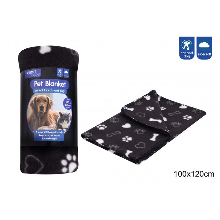 Paw Print Pet Blanket 120x100cm