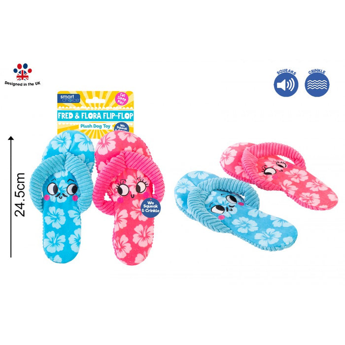 Summer Plush Flip Flops With Crinkle & Squeak