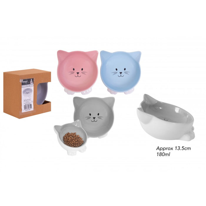 Ceramic Cat Face Pet Bowl