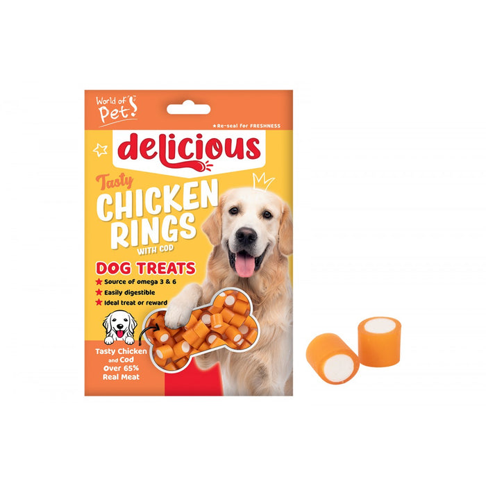 World of pets Chicken & Cod Ring Dog Treat 100g