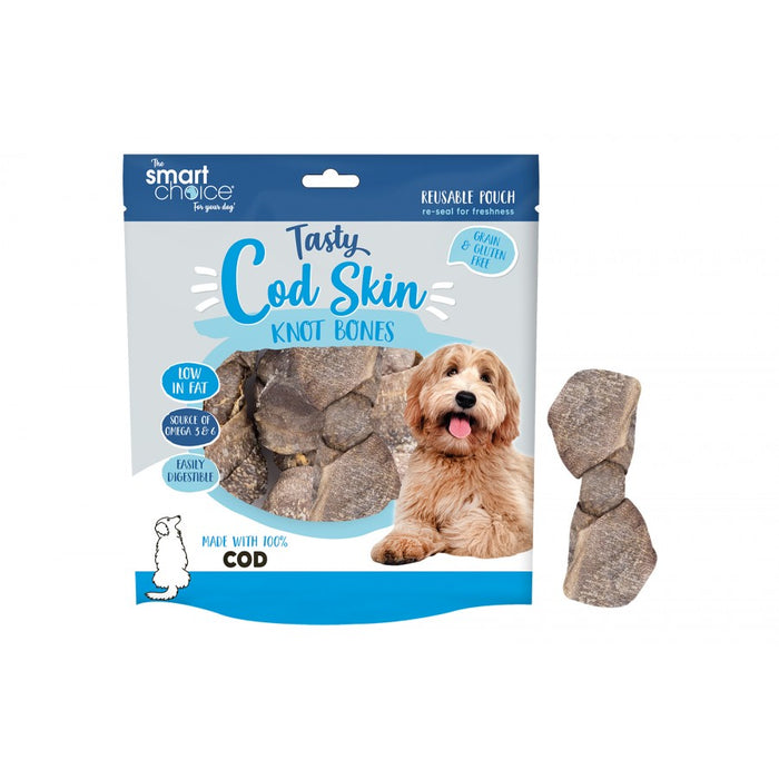 Smart Choice Cod Skin Knot Bone Dog Treat 4 Pack 90g