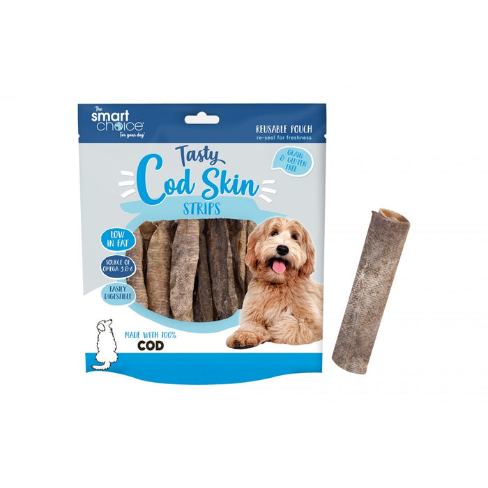 Smart Choice Cod Skin Strips Dog Treat 12 Pack 95g