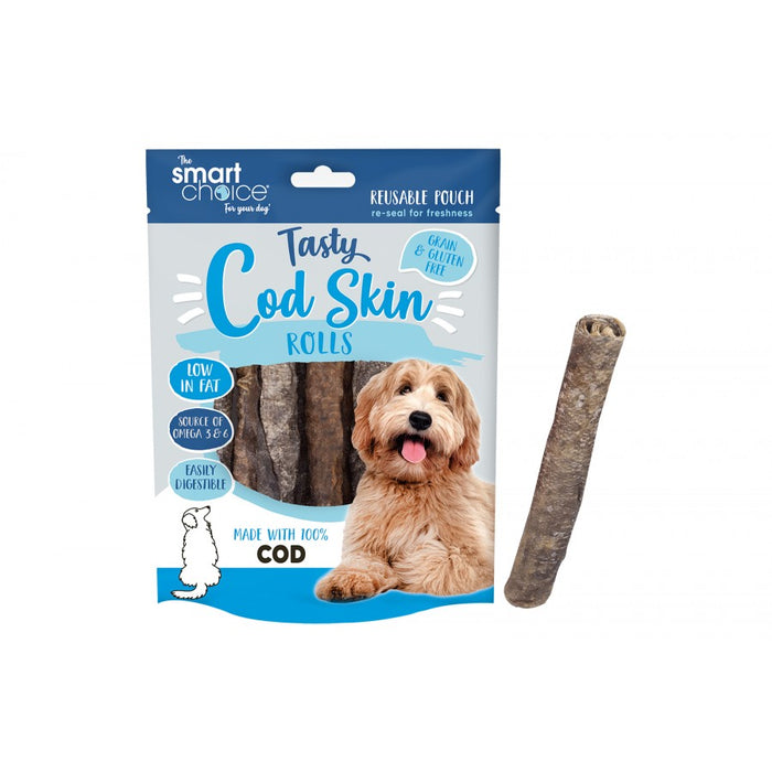 Smart Choice Cod Skin Rolls Dog Treat 8 Pack 100g