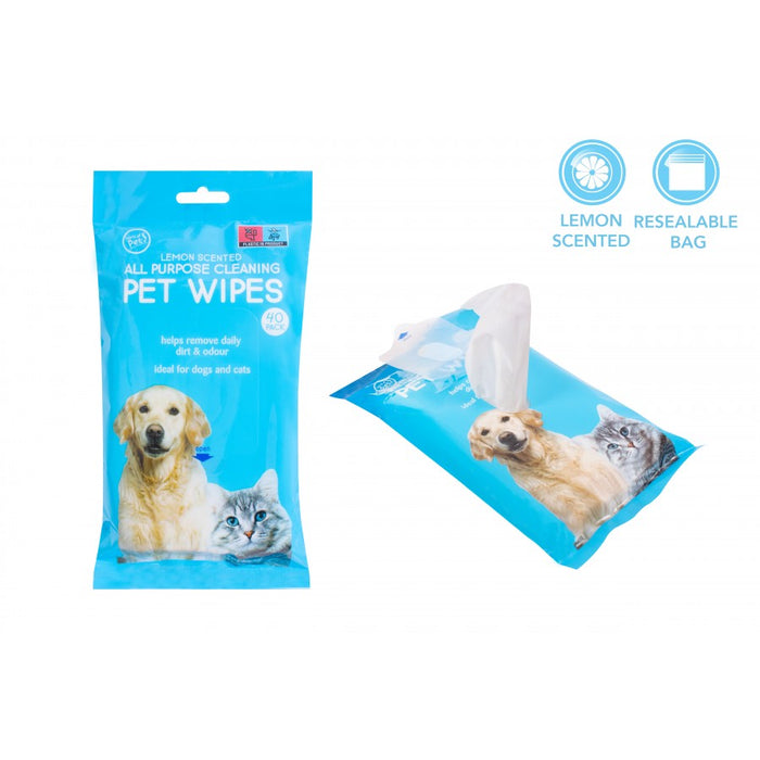 All Purpose Cleaning Pet Wipes 40 Pack