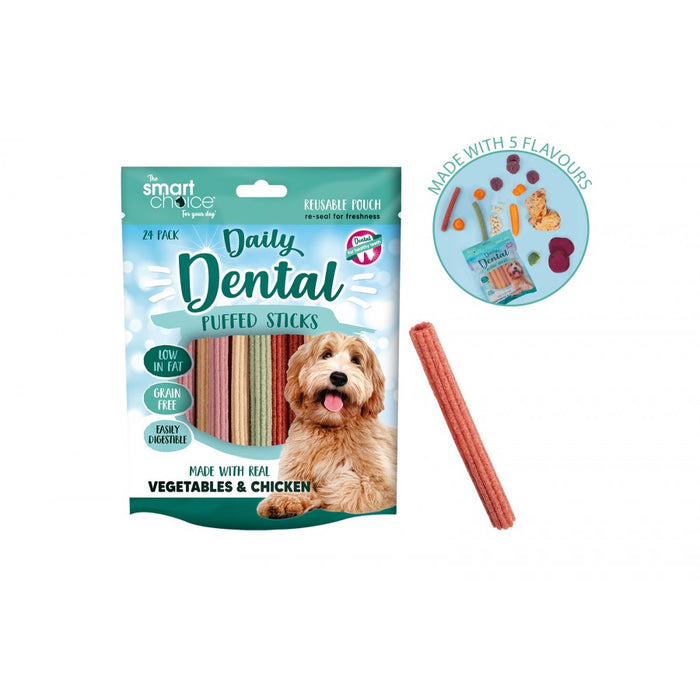 Smart Choice Dental Puffed Sticks Dog Treat 24 Pk 72g