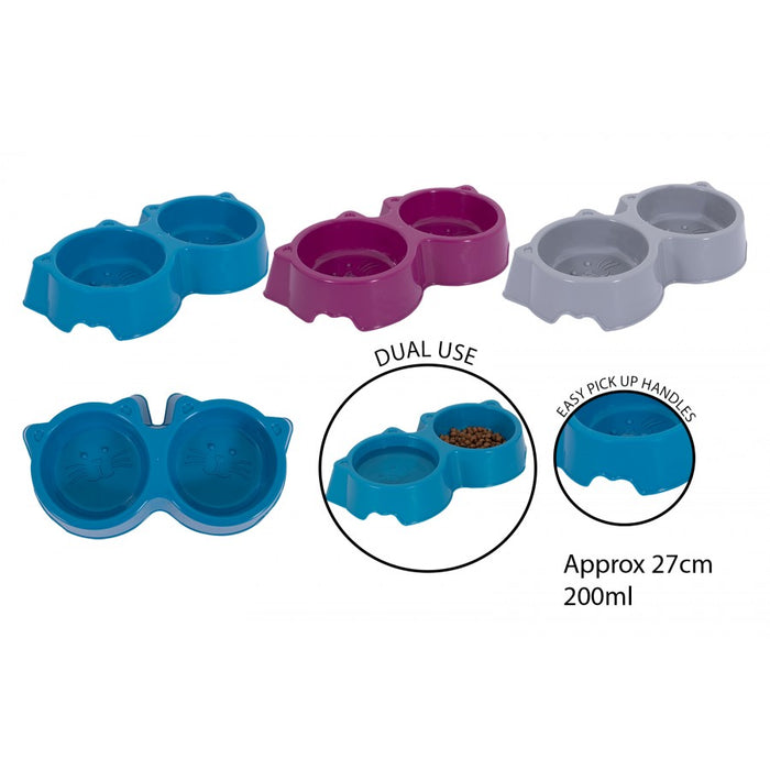 Plastic Double Pet Bowl 27cm 200ml