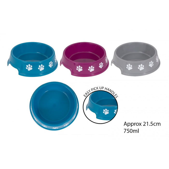 Plastic Printed Pet Bowl 21.5cm 750ml