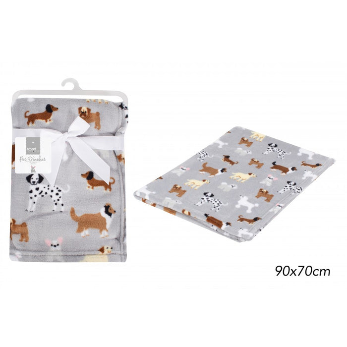 Dog Print Sherpa Pet Blanket