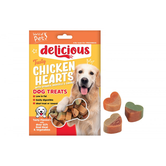 World of pets Chicken & Vegetable Heart Dog Treat 80g