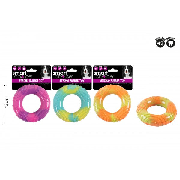 Tie Dye Rubber Ring Dog Toy