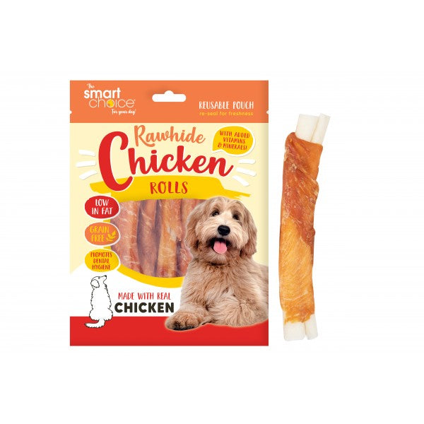 Rawhide & Chicken Rolls Dog Treats 8pk