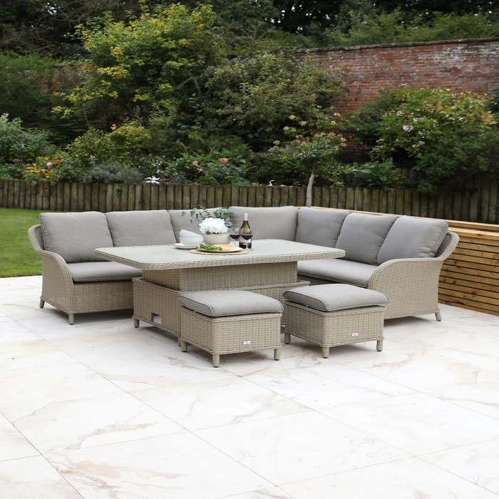 Cassano Curved Modular Set with 120cm Square Lounge Dining Table