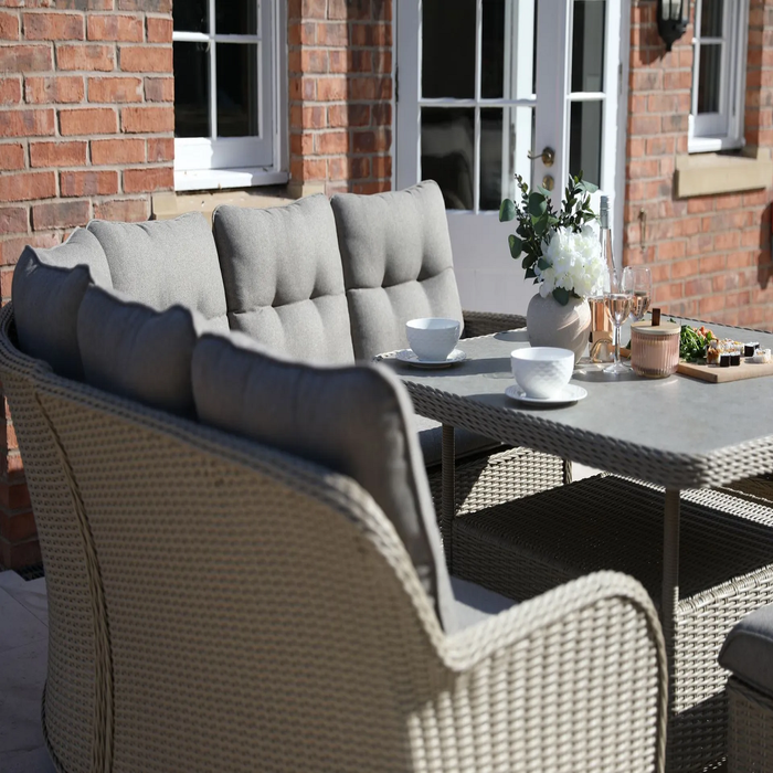 Cassano Curved Modular Set with 120cm Square Lounge Dining Table