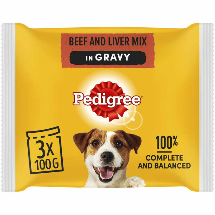 Pedigree Beef & Vegetables In Gravy 3 x 100g