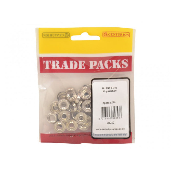 Screw Cup Washers - NP - No 8 (100 PK)
