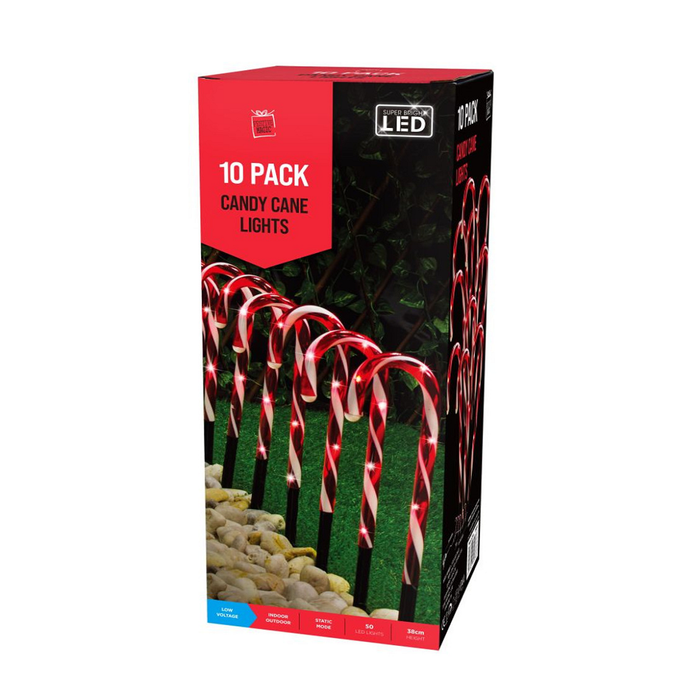 10 Pack Candy Cane Lights