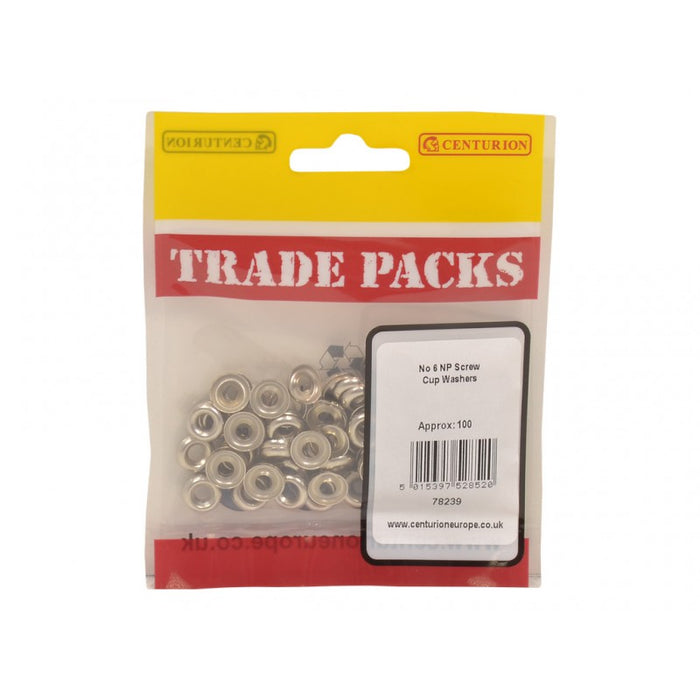 Screw Cup Washers - NP - No 6 (100 PK)