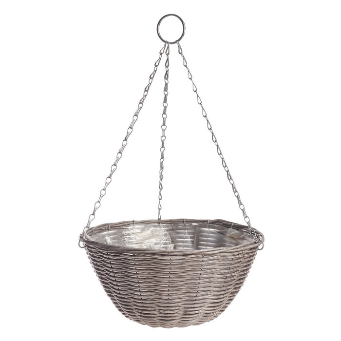 Rattan Effect Hanging Basket